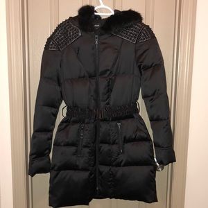 Bebe bubble jacket with fur and hood
